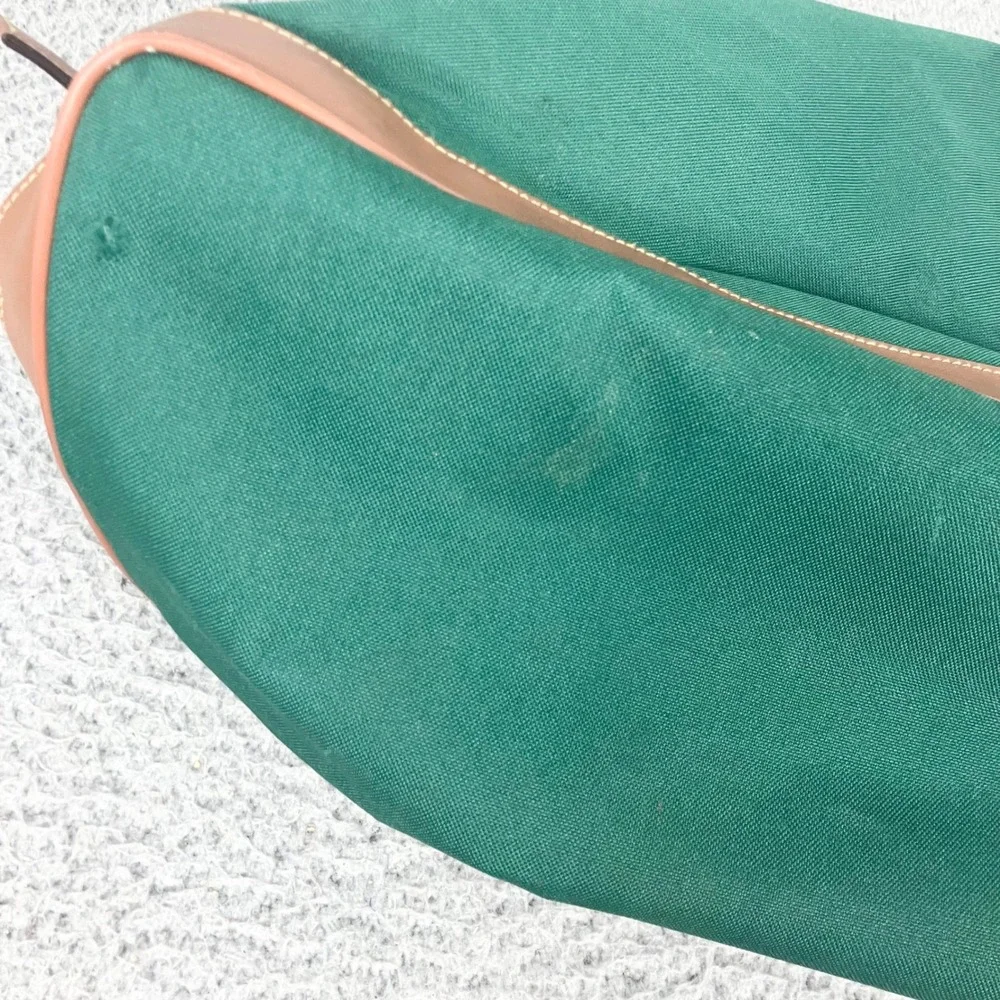 Polo Ralph Lauren Green Canvas Leather Trim Duffel Bag Travel Unisex Gym
